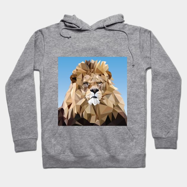 Low poly lion Hoodie by skauff